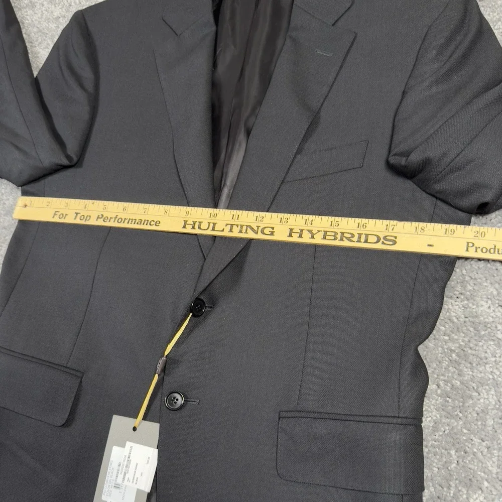 $1,545 CANALI TRAVEL WATER RESISTANT Black Wool Blazer 38 (EU 46) Tacking Stitch